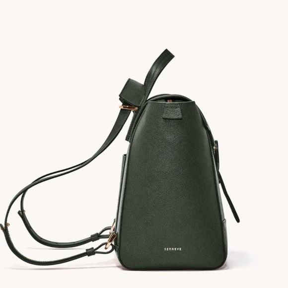 NWT Senreve Maestra Pebbled Green Multi Way Leather Bag With Gold Accents - Picture 4 of 16